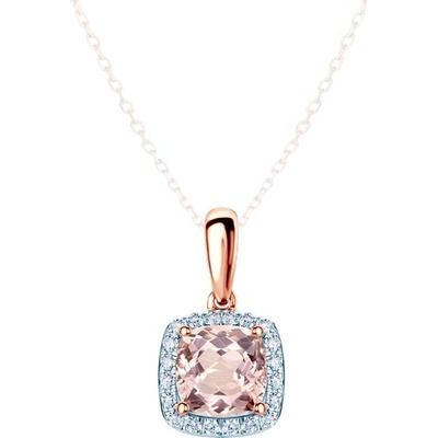 Savicki Prívesok ružové zlato morganity diamanty SAVP58266 R
