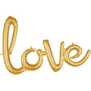 Amscan Фолиев балон надпис "love" златен