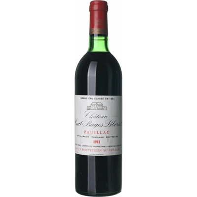 Château Haut-Bages Libéral Pauillac suché červené 1981 0,75 l (holá láhev)