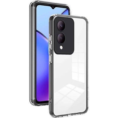 vivo Защитен калъф TPU+PC за vivo Y17s 4G / Y28 5G / Y33t- TPU гръб, PC рамка, вкл. Протектор (Черен, Прозрачен)