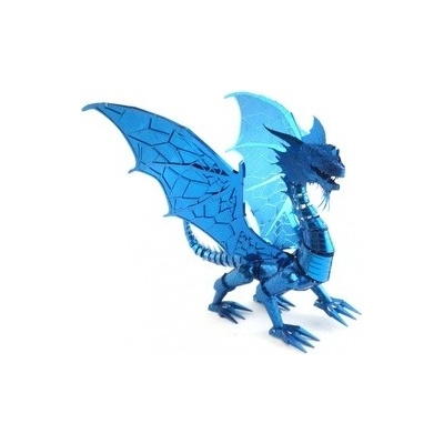 Metal Earth Luxusná oceľová stavebnica Blue Dragon