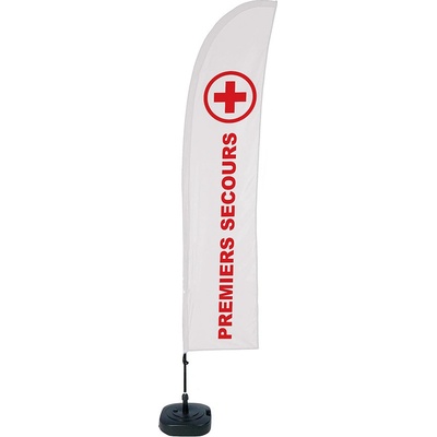 Jansen Display Beach Flag Budget Wind Complete Set First Aid French, 1010 x 4305 mm