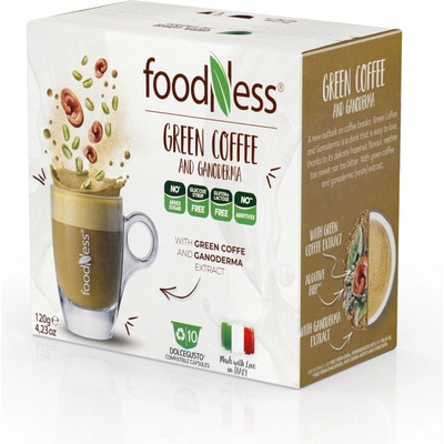 FoodNess Caffe Verde & Ganoderma zelená káva so špongiou Reishi do Dolce Gusto 10 kusov