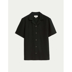 Marks & Spencer Риза свободен покрой с помачкана структура Marks & Spencer черна Marks & Spencer | Cheren | МЪЖЕ | XXXL REG