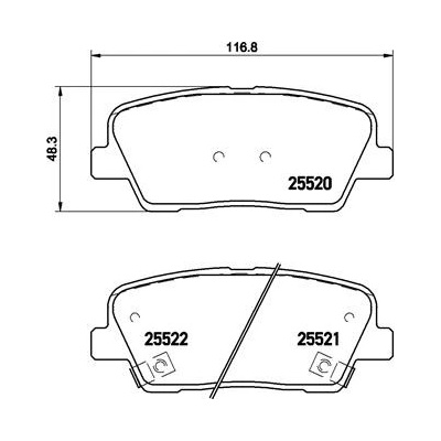 BREMBO Sada brzdových platničiek kotúčovej brzdy P30063