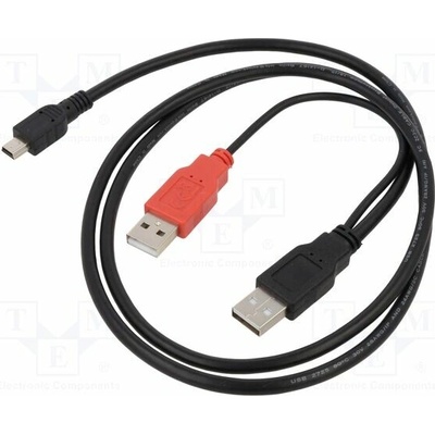 Delock 82447 USB 2.0 USB A vidlice x2 USB B mini vidlice 1m černý