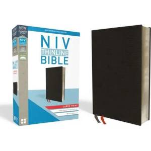 NIV, Thinline Bible, Large Print, Bonded Leather, Black, Indexed, Red Letter Edition | Zondervan (ISBN: 9780310448334)