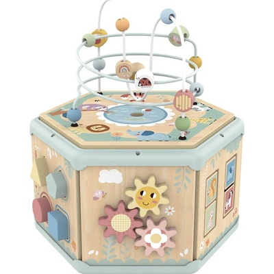 TookyToy Drevená kocka s aktivitami 7 v 1