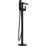 Inter Ceramic Стоящ смесител за вана ICL 8214B, месинг, черен мат, подово захранване, с шлаух и слушалка, 94.8x20.15см (8214B)