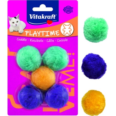 Vitakraft Hračka 5 míčků s rolničkou plyš 3cm – Sleviste.cz