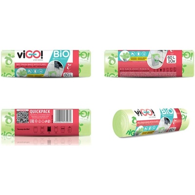 Vigo BIO sáčky s uchy 60 l 17 µm 10ks Bio kompostovatelné