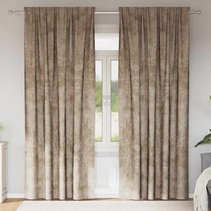 Pure Line Home Кадифени завеси в цвят таупе с комбиниран перделък, 2 бр. , 140 x 225 см