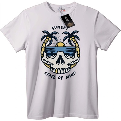 NOONEBRAND Тениска Залез Черепно Настроение - 4XL, White