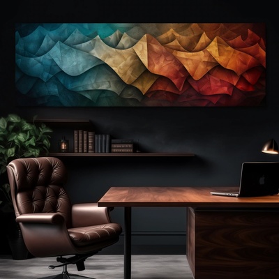 Obraz na plátně - Teplé a studené vlnění FeelHappy.cz Velikost obrazu (šířka x výška): 90 x 30 cm