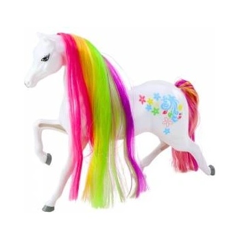 LEAN Toys Figurine Large Fairytale Horse Rainbow Mane Colorful Decorations White