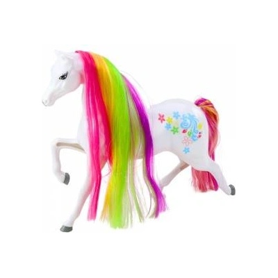 LEAN Toys Figurine Large Fairytale Horse Rainbow Mane Colorful Decorations White