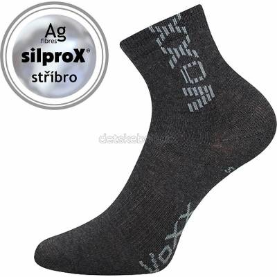 VoXX Dětské vysoké bavlněné modré ponožky Adventurik tmavě šedá melé