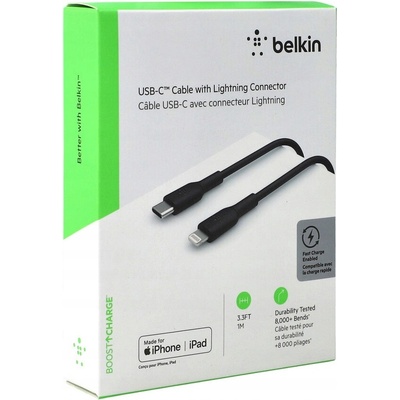 Belkin CAA003bt1MBK USB-C s lightning konektorem, 1m, černý