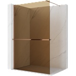 Mexen Kioto+ Преградна стена за душ с рафт Walk-in 120 x 200 см, бронз 8 мм, розово (800-120-121-60-32)