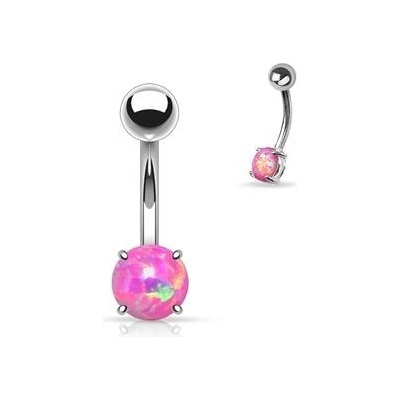 Šperky4U piercing do pupíku opál růžový WP01311-OP22