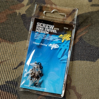 Giants fishing Kolíček s obratlíkem a kroužkem Screw with Ring Swivel Medium 10ks
