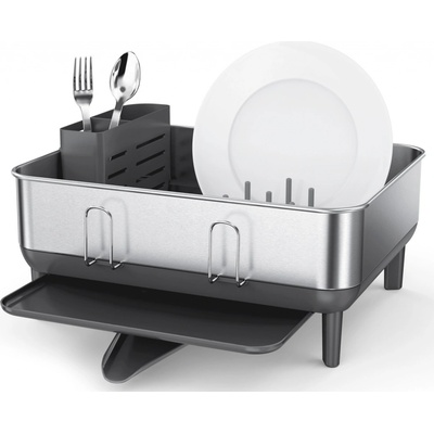 Odkapávač na nádobí Simplehuman Compact, rám z nerez oceli, šedý plast, FPP KT1184DC