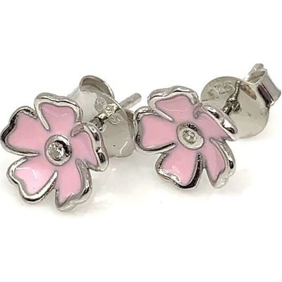 Jan Kos jewellery stříbrné náušnice s bílým kamenem 12116677