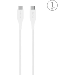 Puro elektrik Puro Plain USB-C - USB-C захранващ кабел 2 м - бял (CUSBCUSBC2MTWHI)