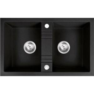 FERRO Мивка от гранит Ferro Mezzo II, композитна, 78x48 см, графит (DRGM2/48/78BA) Мивка за вграждане