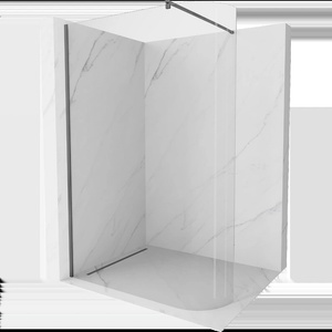 Mexen Kioto-R закръглена преградна стена за душ Walk-in 90 x 200 см, прозрачен 8 мм, gun metal - 800-090-101-95-06 (800-090-101-95-06)