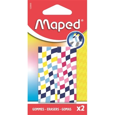 Maped Ластик с шашка, MAPED Checkerboards", смесени шарки, 2 бр. 123500 (123500)