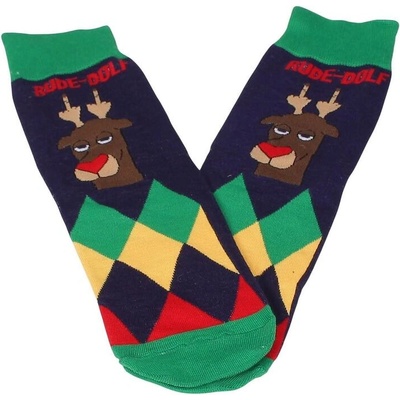 Мъжки коледни чорапи в тъмносиньо с елен