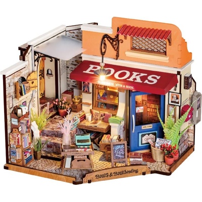 ROBOTIME Rolife DIY 3D dřevěné puzzle Knihkupectví na rohu 108 ks
