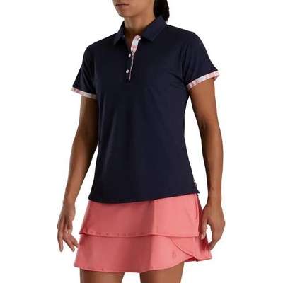 Footjoy Dámska polokošeľa Watercolour Trim Pique modrá