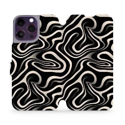 Flipové pouzdro Mobiwear - Apple iPhone 14 Pro Max - VA63S Vlnky a linky (Knížkové flip pouzdro, obal, kryt na mobil Apple iPhone 14 Pro Max - VA63S Vlnky a linky, materiál Umělá kůže + TPU - ochrana