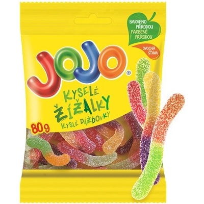 Jojo Kyslé dážďovky želé cukríky s ovocnými príchuťami 80 g