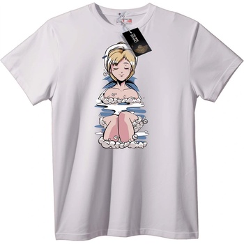 NOONEBRAND Тениска Аниме Момиче на Баня - XS, Black