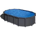 GRE Сглобяем овален басейн с вкопани подпори ANTHRACITE 6.10x3.75x1.32 м | GRE (KITPROV6188GY)