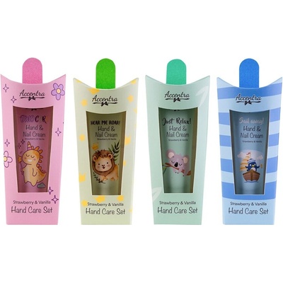 Accentra Fore er Friends Hand Care Set 4x Krém na ruce a nehty + 4x pilník na nehty