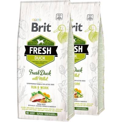 Brit Fresh Duck with Millet Adult Run & Work 2 x 12 кг