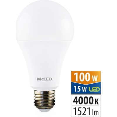 McLED LED žárovka 15W 1521lm 4000K 200° E27 ML-321.101.87.0