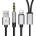 Baseus USB to Lightning + 3.5 mm Cable - USB кабел за зареждане и аудио за устройства с Lightning порт (черен)