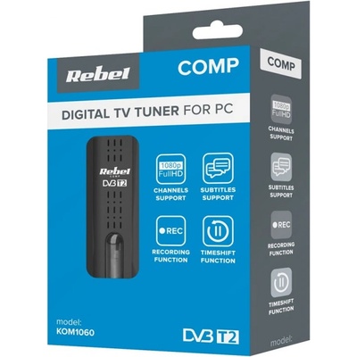 Rebel Comp Tuner DVB-T2, DVB-C, DVB-T H. 265 HEVC USB (KOM1060)