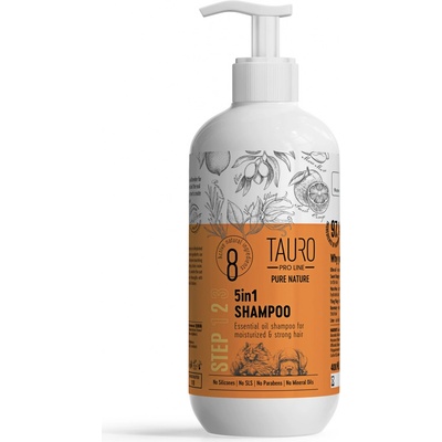 Tauro Pro Line Hydratační šampon TPL pure nature 5v1 pro psy a kočky 400 ml