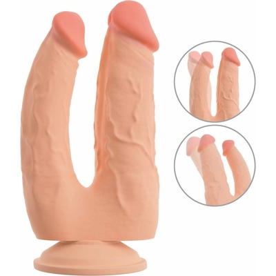 Nature Skin Bendable Double Penetrator with Movable Skin