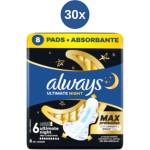 Always Превръзки Always Ultra 30x (8 бр. /фол) UltimNight