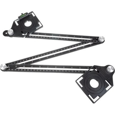 TFY 13608 Šablona na vrtání otvorů s vodováhou, 3x300mm černá