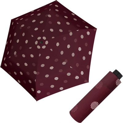 Doppler Fiber Havanna Timeless Red Dots dámsky skladací dáždnik červený