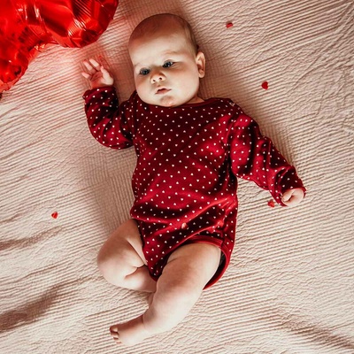 Eevi Body s dlhým rukávom LOVE bordó