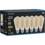 Mexen Vintis 6x LED спирална нажежаема жичка, E27, ST64, 4W, Топло - 2200K, 360 lm, кехлибар (L162-E27-0422-50x06)